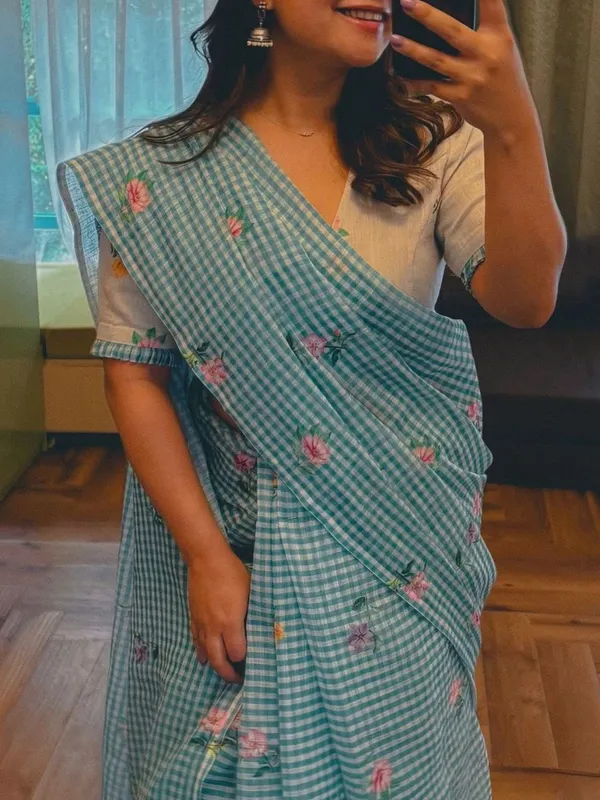 Sky_Blue_Lilan_Printed_Saree