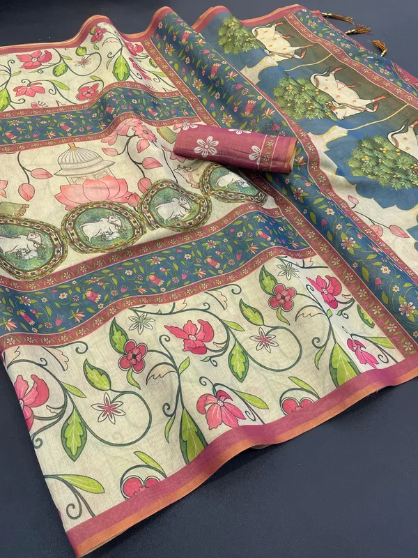 Multicolor_Lilan_Printed_Saree