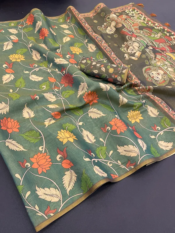 Olive_Green_Lilan_Printed_Saree