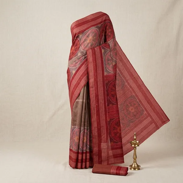 Red_Lilan_Printed_Saree