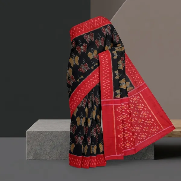 Black_And_Red_Lilan_Printed_Saree