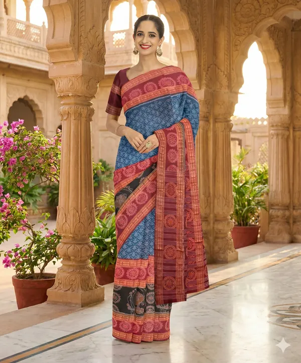 Maroon_And_Gold_Lilan_Printed_Saree