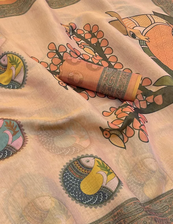 Peach_Lilan_Printed_Saree