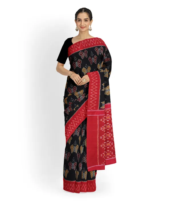 Black_And_Red_Lilan_Printed_Saree