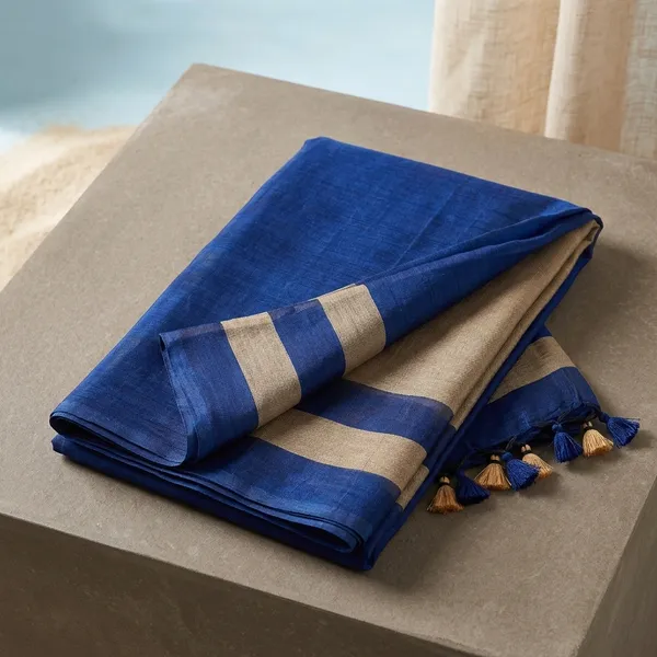 Blue_And_Beige_Lilan_Printed_Saree