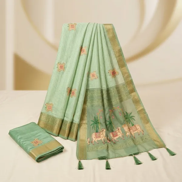 Mint_Green_Linan_Printed_Saree