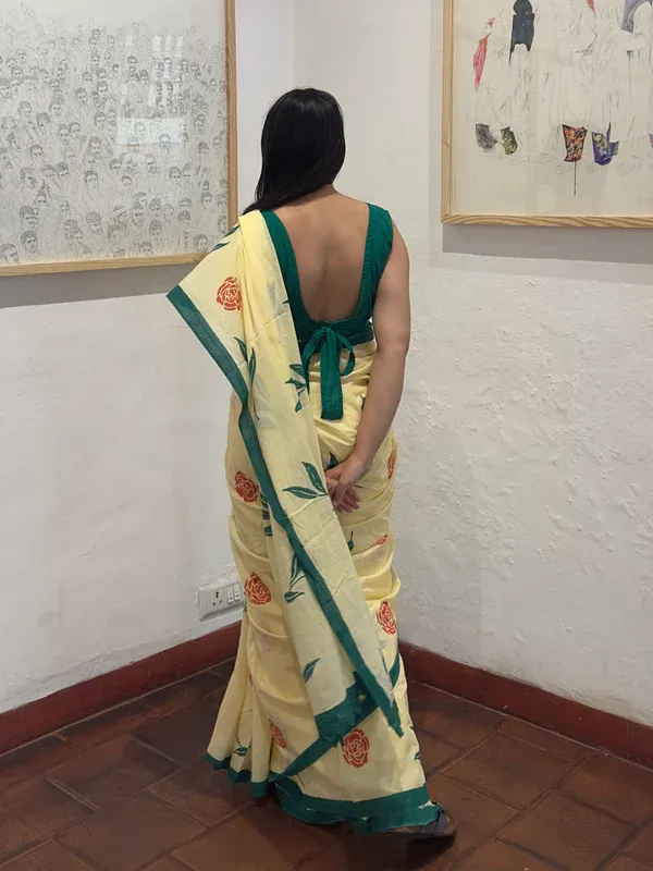 Cream_Lilan_Printed_Saree
