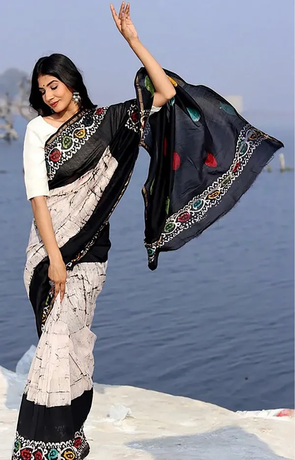 Black_And_White_Lilan_Printed_Saree