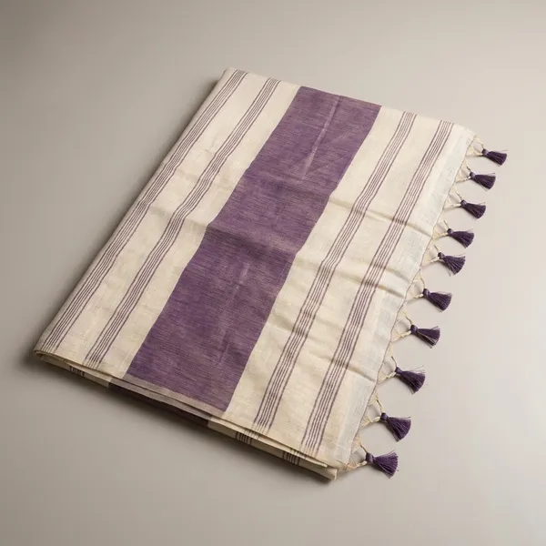 Purple_And_White_Lilan_Printed_Saree