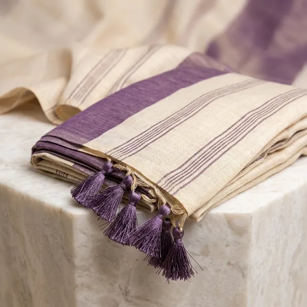 Purple_And_White_Lilan_Printed_Saree