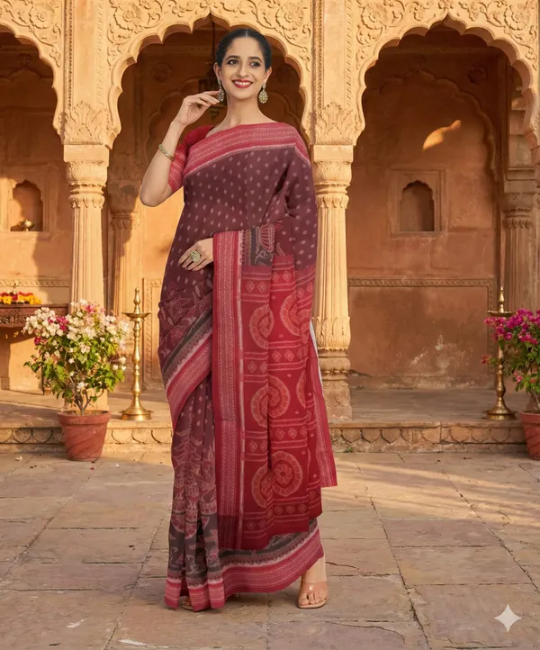 Red_Lilan_Printed_Saree