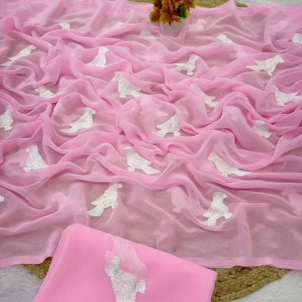 Pink_And_White_Lilan_Printed_Saree