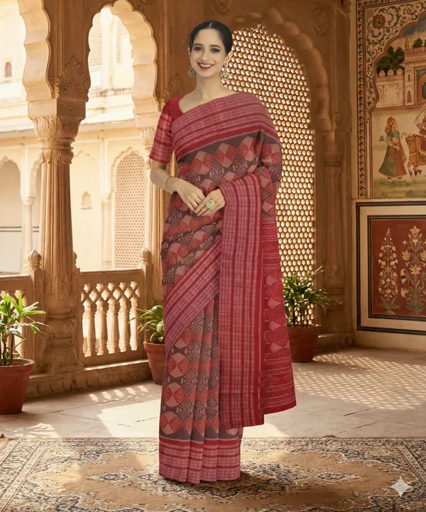 Red_Lilan_Printed_Saree