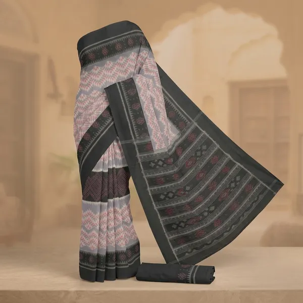 Grey_And_Pink_Lilan_Printed_Saree