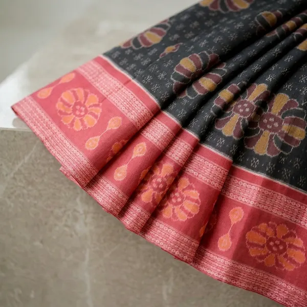 Red_And_Black_Lilan_Printed_Saree