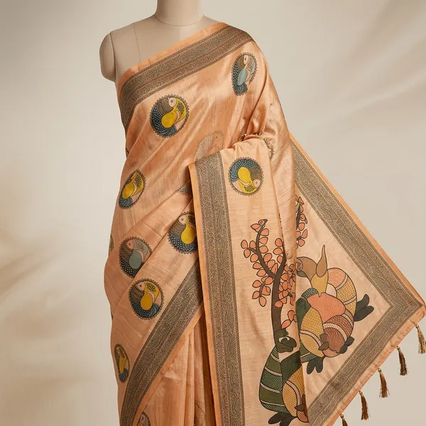 Peach_Lilan_Printed_Saree