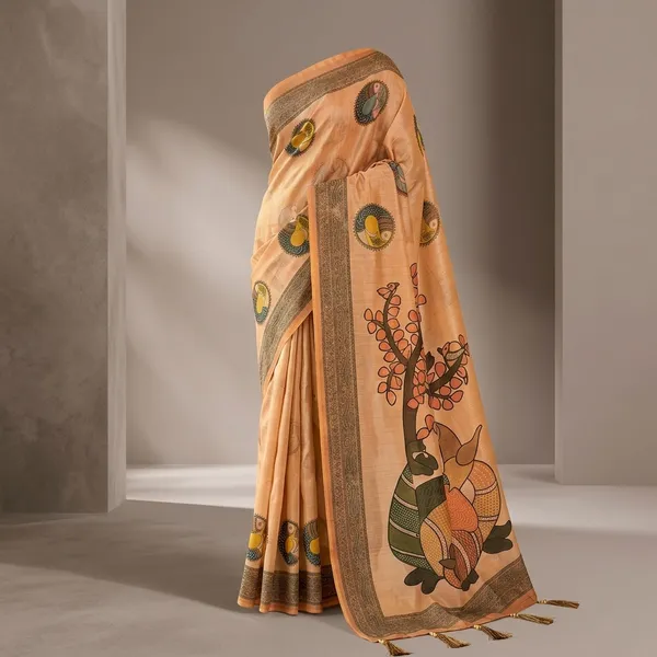 Peach_Lilan_Printed_Saree