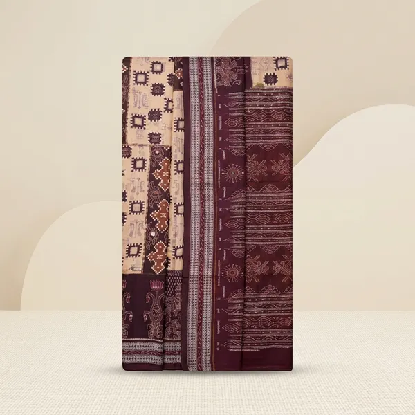 Maroon_And_Beige_Lilan_Printed_Saree