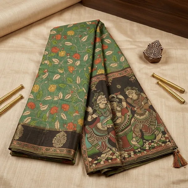Olive_Green_Lilan_Printed_Saree