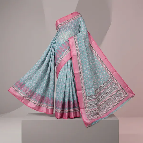 Light_Blue_And_Pink_Lilan_Printed_Saree