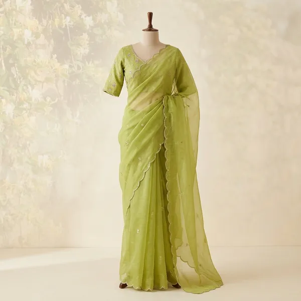Olive_Green_Lilan_Printed_Saree