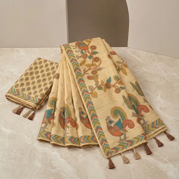 Beige_And_Gold_Lilan_Printed_Saree