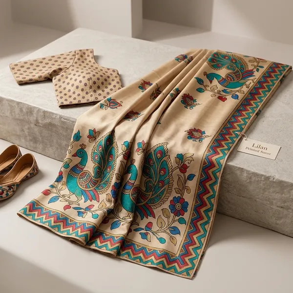 Beige_And_Gold_Lilan_Printed_Saree