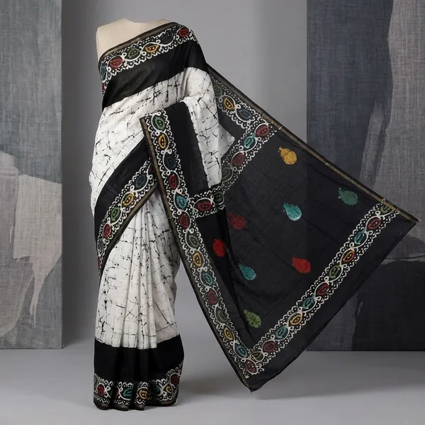 Black_And_White_Lilan_Printed_Saree
