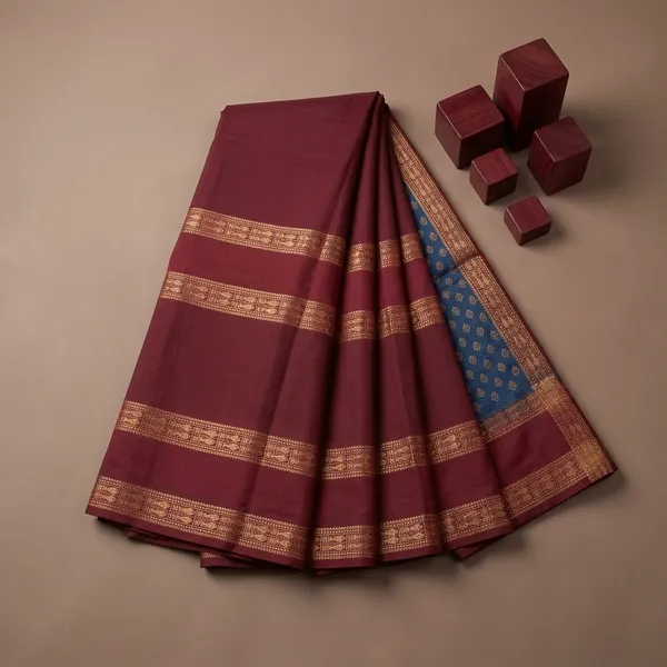 Maroon_And_Gold_Lilan_Printed_Saree