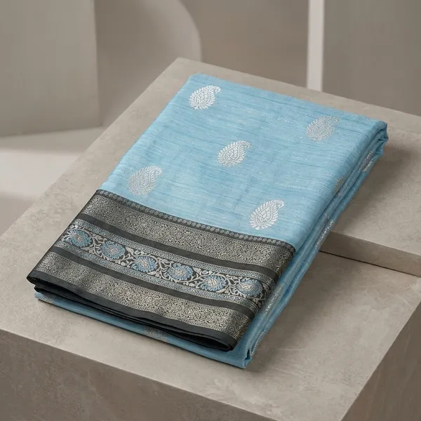 Sky_Blue_Lilan_Printed_Saree