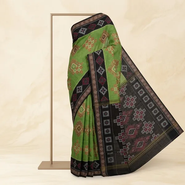 Black_And_Green_Lilan_Printed_Saree