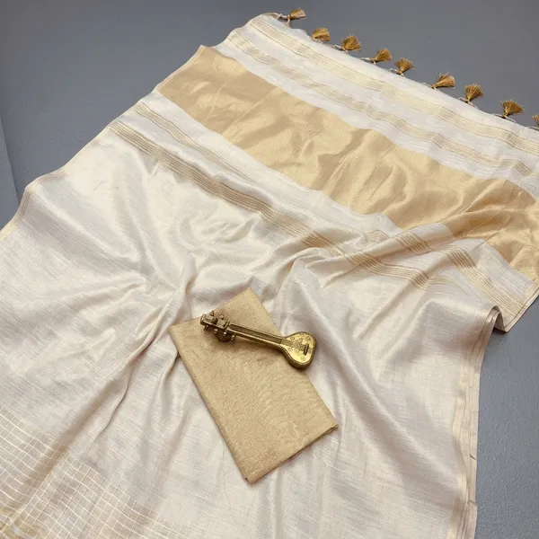 White_And_Gold_Lilan_Printed_Saree