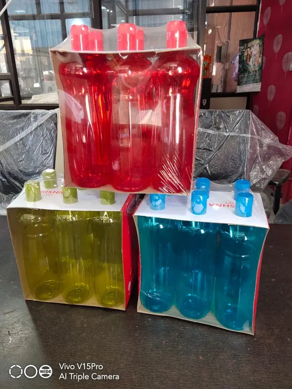 Yellow_And_Blue_And_Red_Plastic_Water_Bottle_For_Storage_And_Refrigerator_Use_(Pack_of_18)