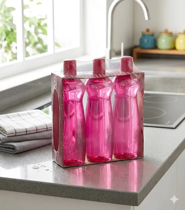 Purple_Plastic_Water_Bottle_For_Storage_And_Refrigerator_Use_(Pack_of_6)