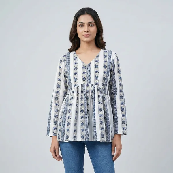 Blue_Cotton_Premium_Stylish_Top_For_Womens