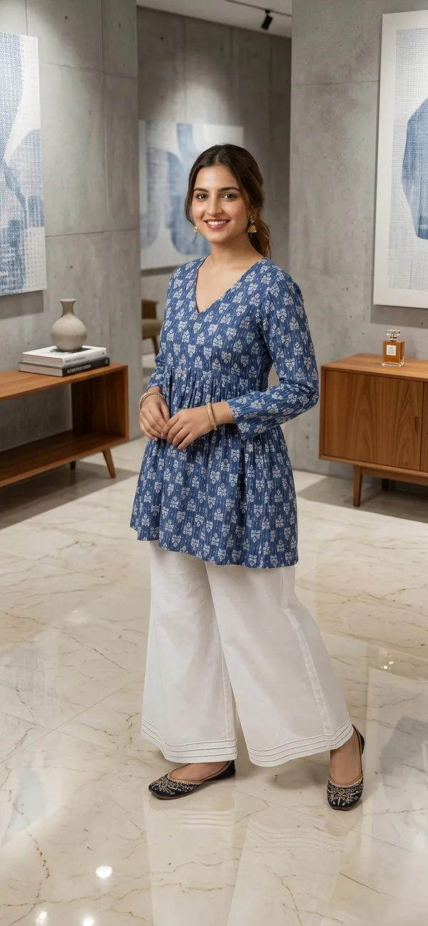 Blue_Cotton_Stylish_Fashionable_Tops_For_Women