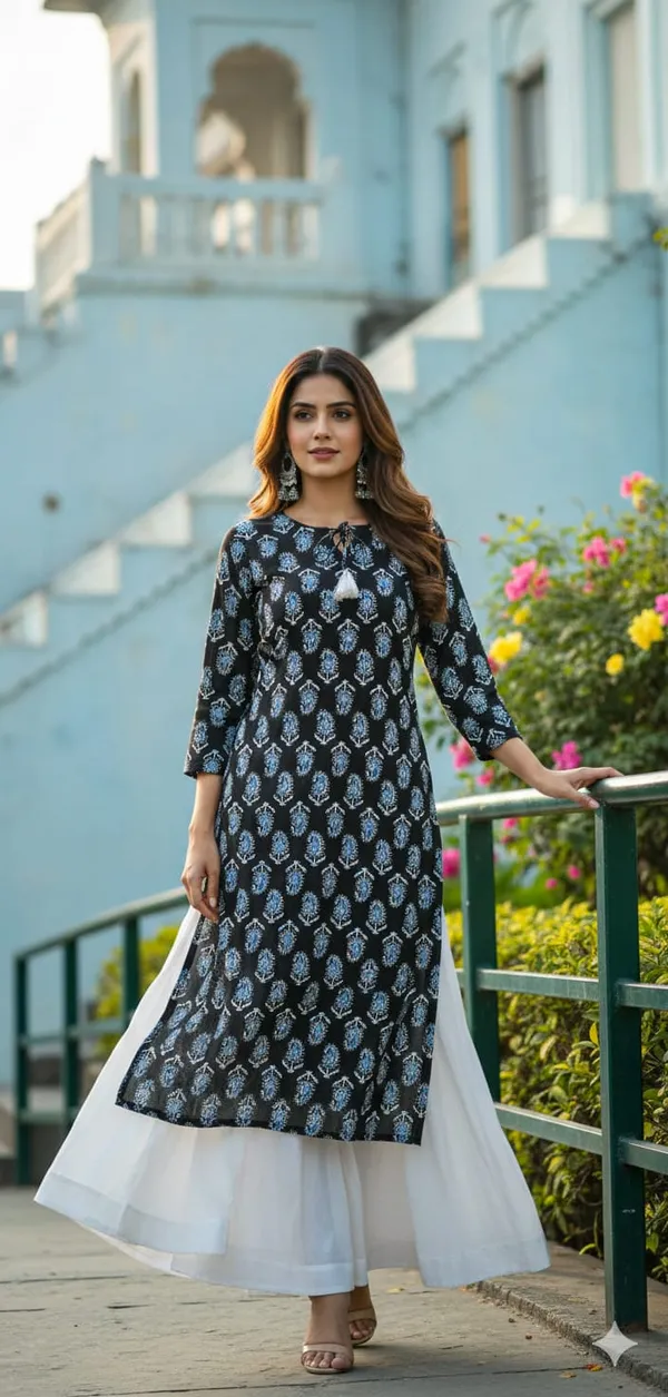Black_Cotton_Stylish_Fashionable_Short_Kurti_For_Women