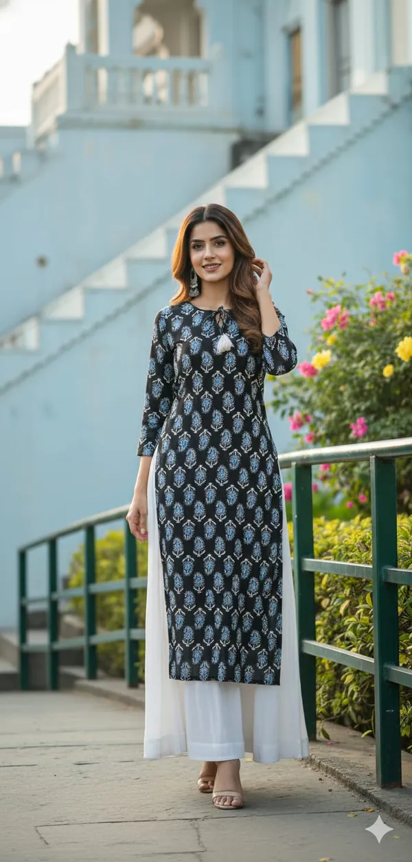 Black_Cotton_Stylish_Fashionable_Short_Kurti_For_Women