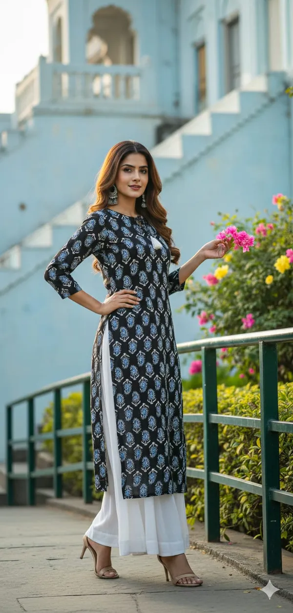Black_Cotton_Stylish_Fashionable_Short_Kurti_For_Women