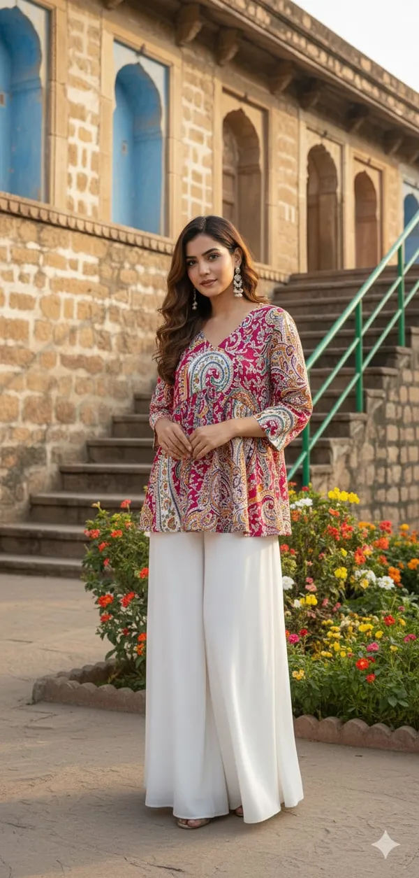 Rani_Pink_Cotton_Stylish_Fashionable_Tops_For_Women