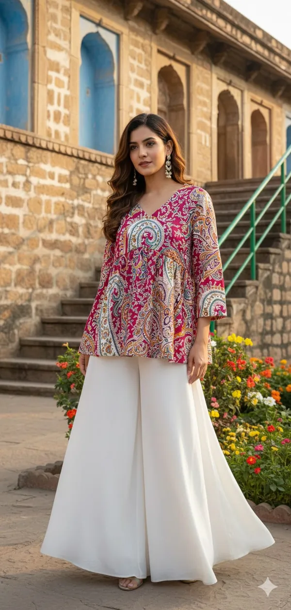 Rani_Pink_Cotton_Stylish_Fashionable_Tops_For_Women