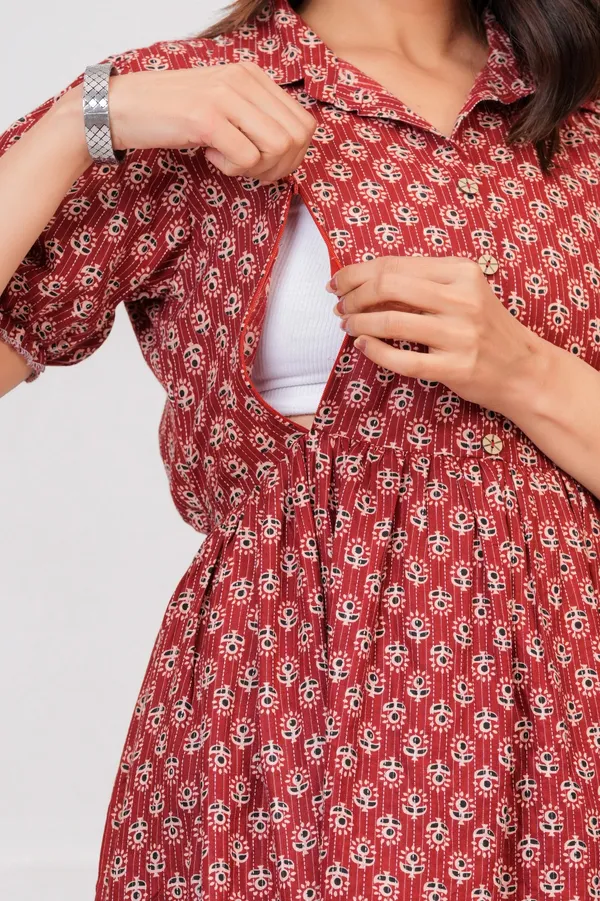 Red_Cotton_Premium_Stylish_Gown_For_Womens