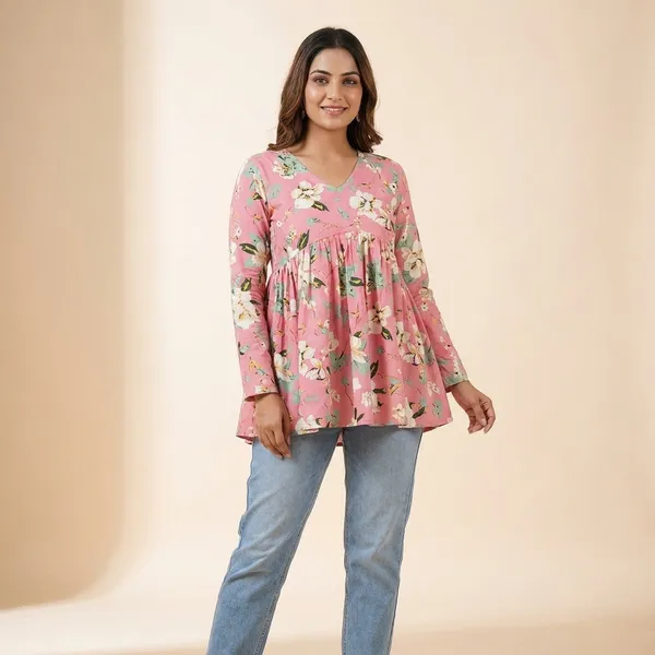 Pink_Cotton_Premium_Stylish_Top_For_Womens