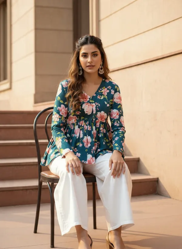 Green_Cotton_Stylish_Fashionable_Tops_For_Women