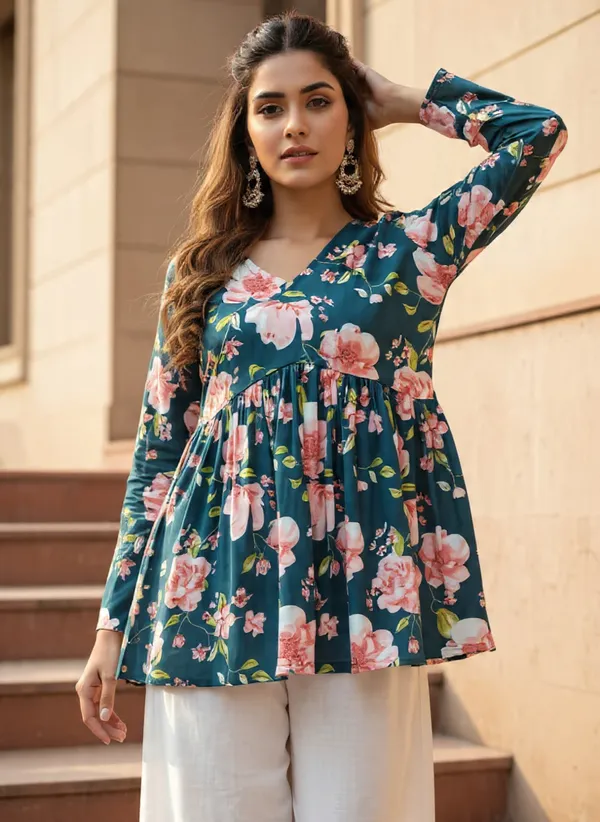 Green_Cotton_Stylish_Fashionable_Tops_For_Women