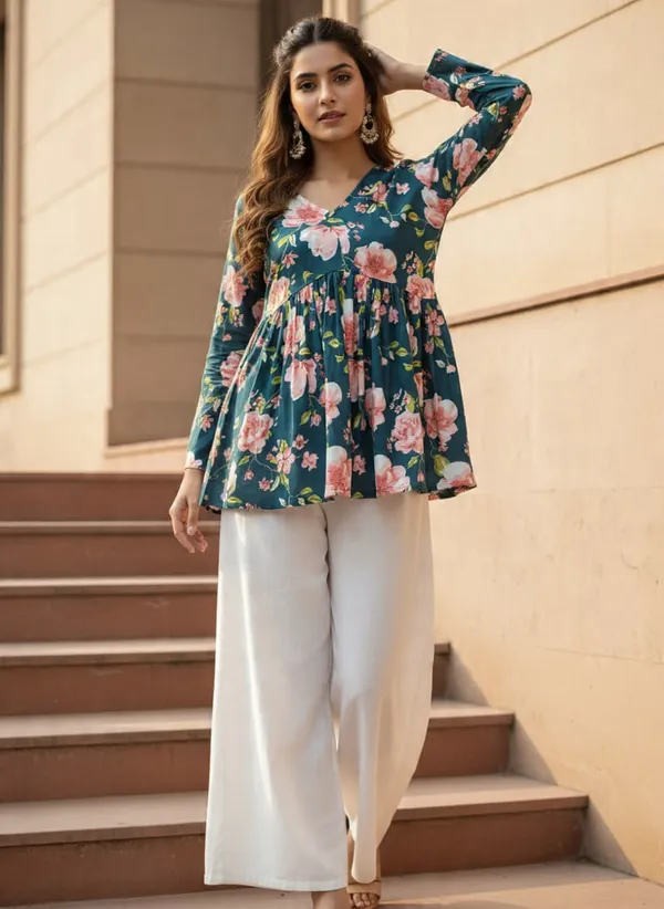 Green_Cotton_Stylish_Fashionable_Tops_For_Women