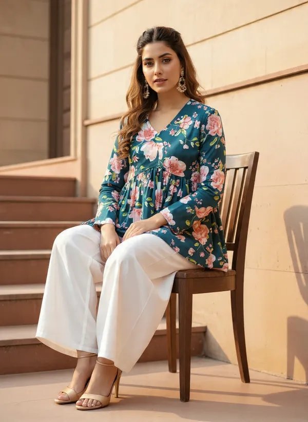 Green_Cotton_Stylish_Fashionable_Tops_For_Women