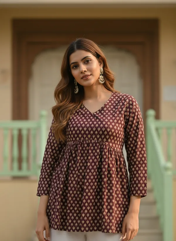 Brown_Cotton_Stylish_Fashionable_Tops_For_Women