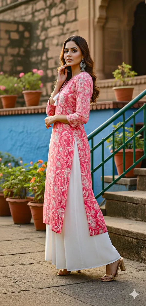 Light_Pink_Cotton_Stylish_Fashionable_Short_Kurti_For_Women