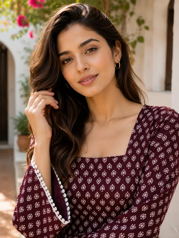 Brown_Cotton_Stylish_Fashionable_Short_Kurti_For_Women